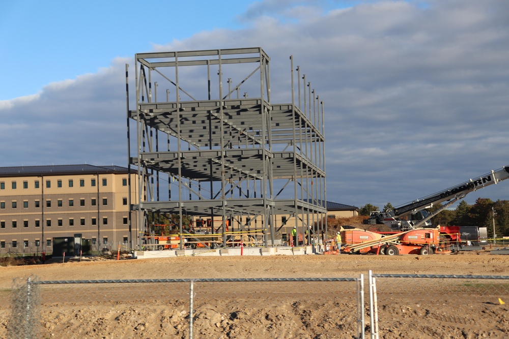 October 2024 construction operations for Fort McCoy East Barracks Project