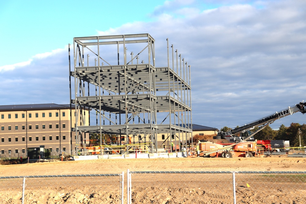 October 2024 construction operations for Fort McCoy East Barracks Project