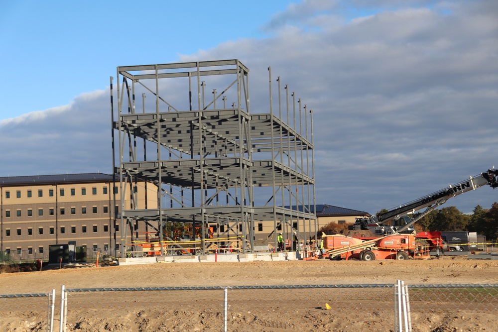 October 2024 construction operations for Fort McCoy East Barracks Project