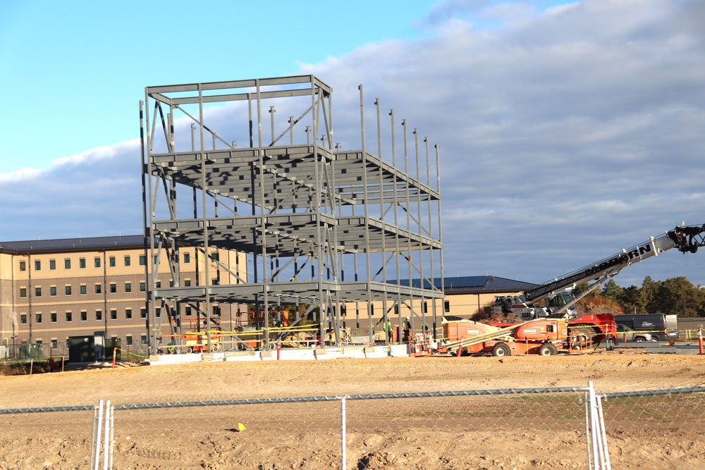 October 2024 construction operations for Fort McCoy East Barracks Project