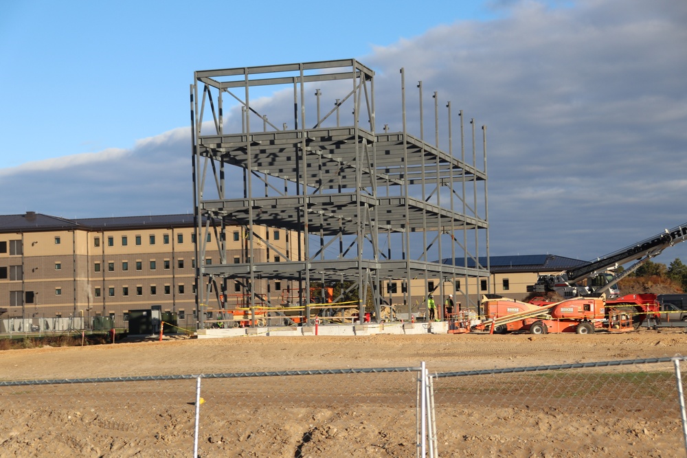 October 2024 construction operations for Fort McCoy East Barracks Project