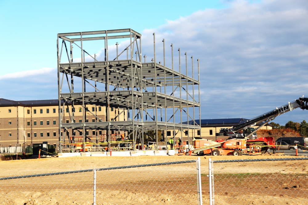 October 2024 construction operations for Fort McCoy East Barracks Project