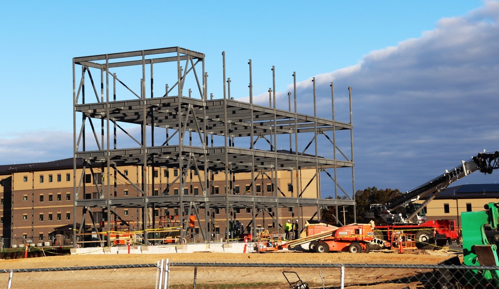 October 2024 construction operations for Fort McCoy East Barracks Project