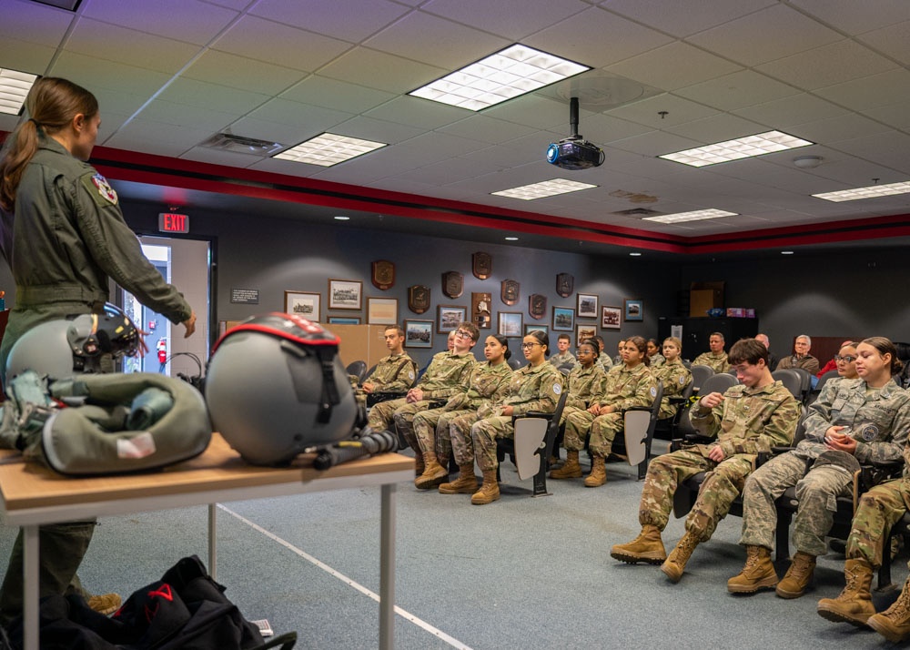 104th Fighter Wing hosts Chicopee JROTC, New England Air Museum, and Gardens of Wilbraham for base tour