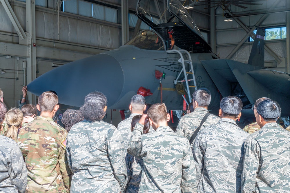 104th Fighter Wing hosts Chicopee JROTC, New England Air Museum, and Gardens of Wilbraham for base tour