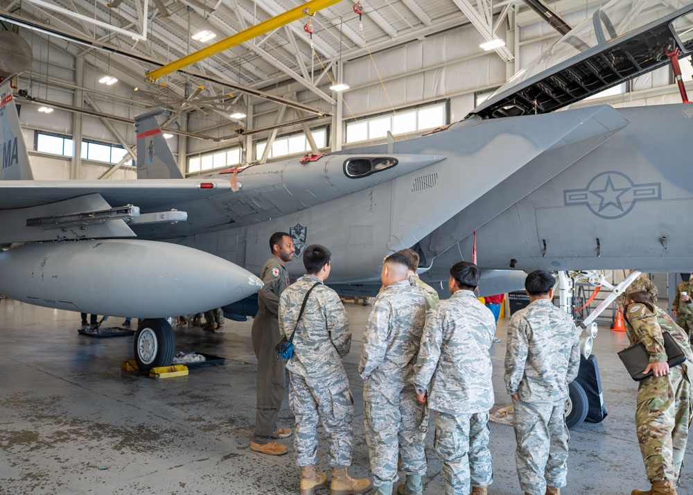 104th Fighter Wing hosts Chicopee JROTC, New England Air Museum, and Gardens of Wilbraham for base tour