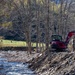 161st Engineer Support Company (Airborne) removes debris during route clearance near Green Creek in Bakersville, North Carolina