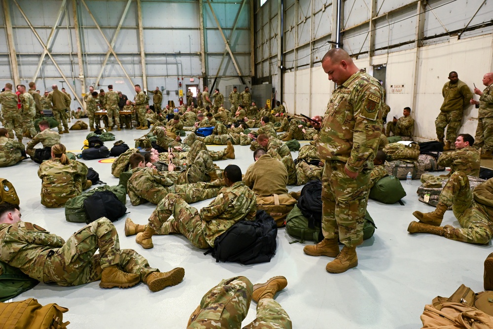 169th Fighter Wing bag drag for combat readiness inspection