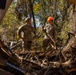 U.S. Army Soldiers assigned to 161st Engineer Support Company (Airborne), 27th Engineer Battalion (Airborne), 20th Engineer Brigade, XVIII Airborne Corps conduct route clearance in Swannanoa, North Carolina, Oct. 18th, 2024.