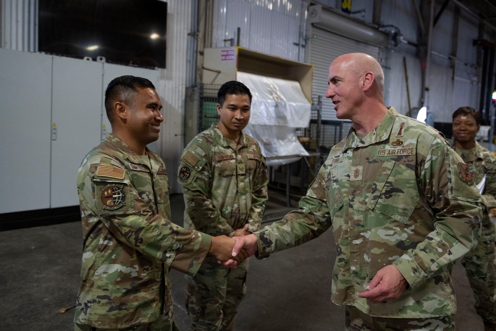 CSAF, CMSAF discuss reoptimization and mobility ops in contested environment at Travis AFB