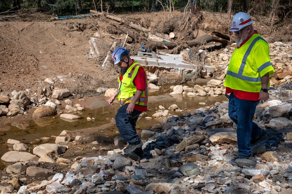 USACE team assesses location for temporary wastewater unit