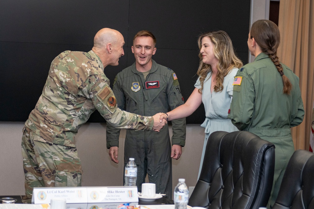 CSAF, CMSAF discuss reoptimization and mobility ops in contested environment at Travis AFB 