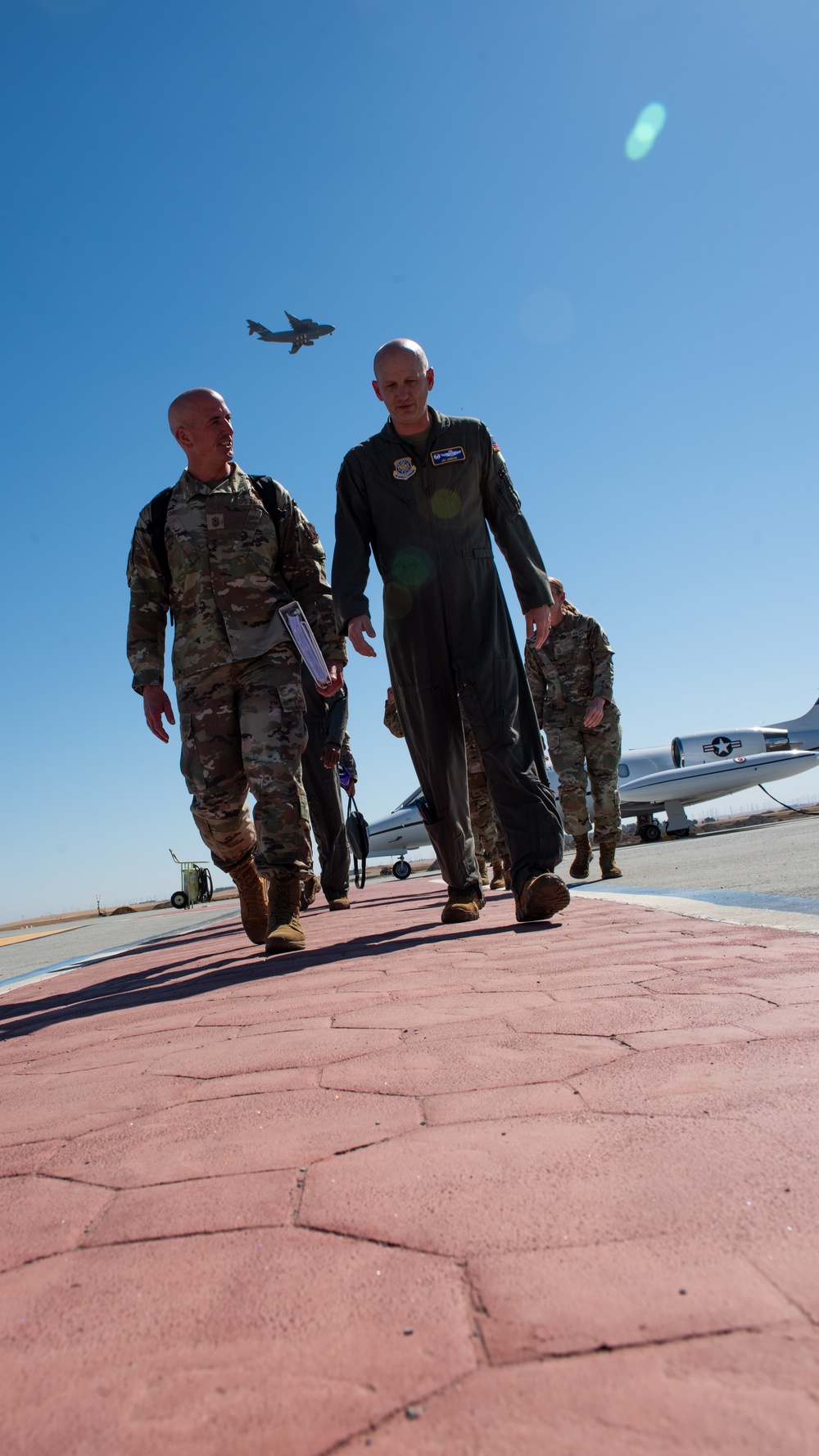 CSAF, CMSAF discuss reoptimization and mobility ops in contested environment at Travis AFB 