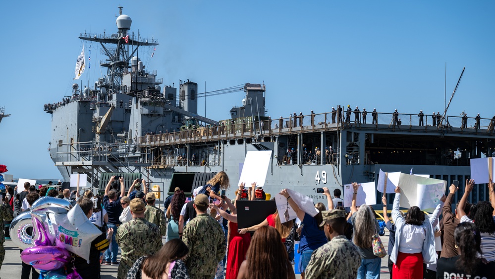 USS Harpers Ferry returns home after Indo-Pacific deployment