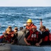 Sailors assigned to Nimitz-class aircraft carrier USS Carl Vinson (CVN 70) conduct small boat operations