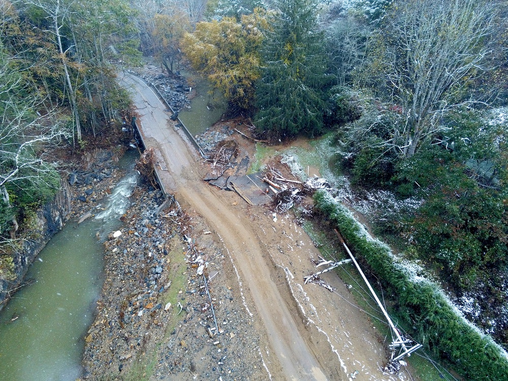 Old Toe River Road Bridge Damaged