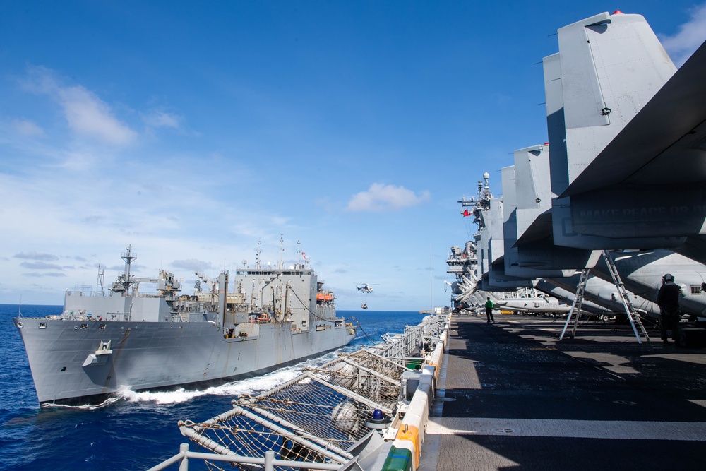 Boxer, USNS Carl Brashear conduct a Replenishment-at-Sea