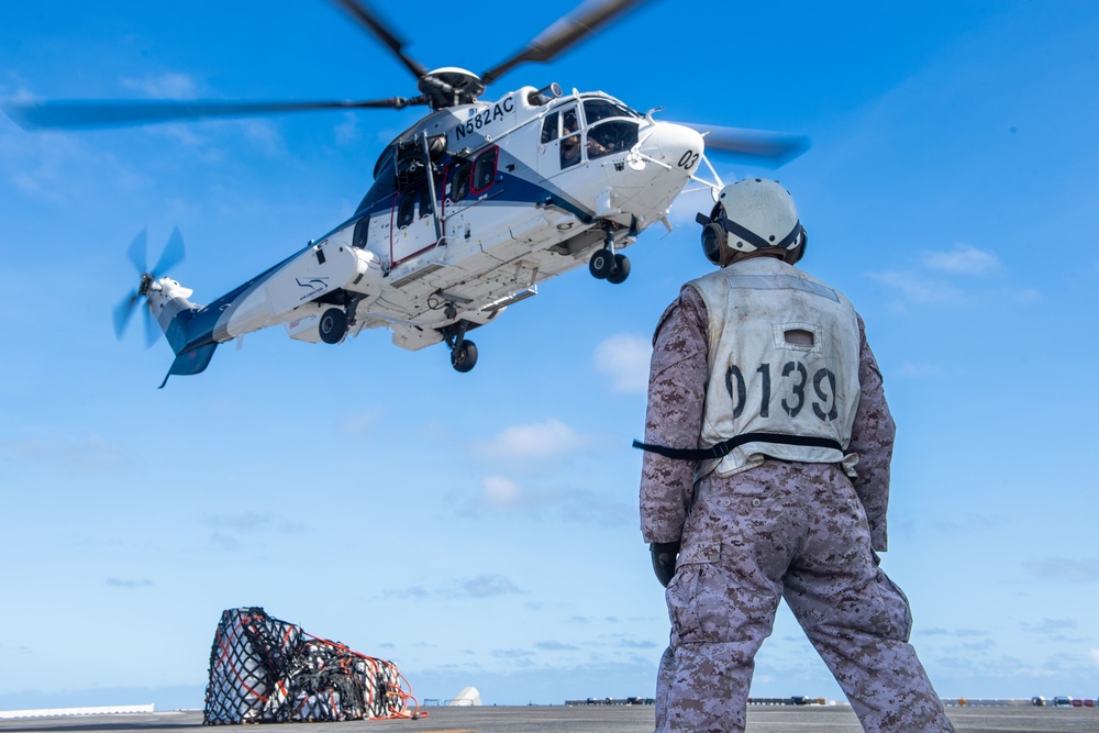 Boxer, USNS Carl Brashear conduct a Replenishment-at-Sea