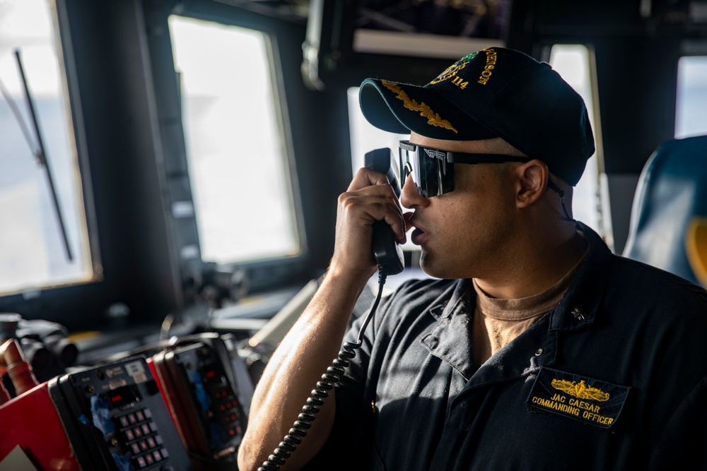 USS Ralph Johnson Conducts a Sea and Anchor Evolution During a Port Visit to Guam.