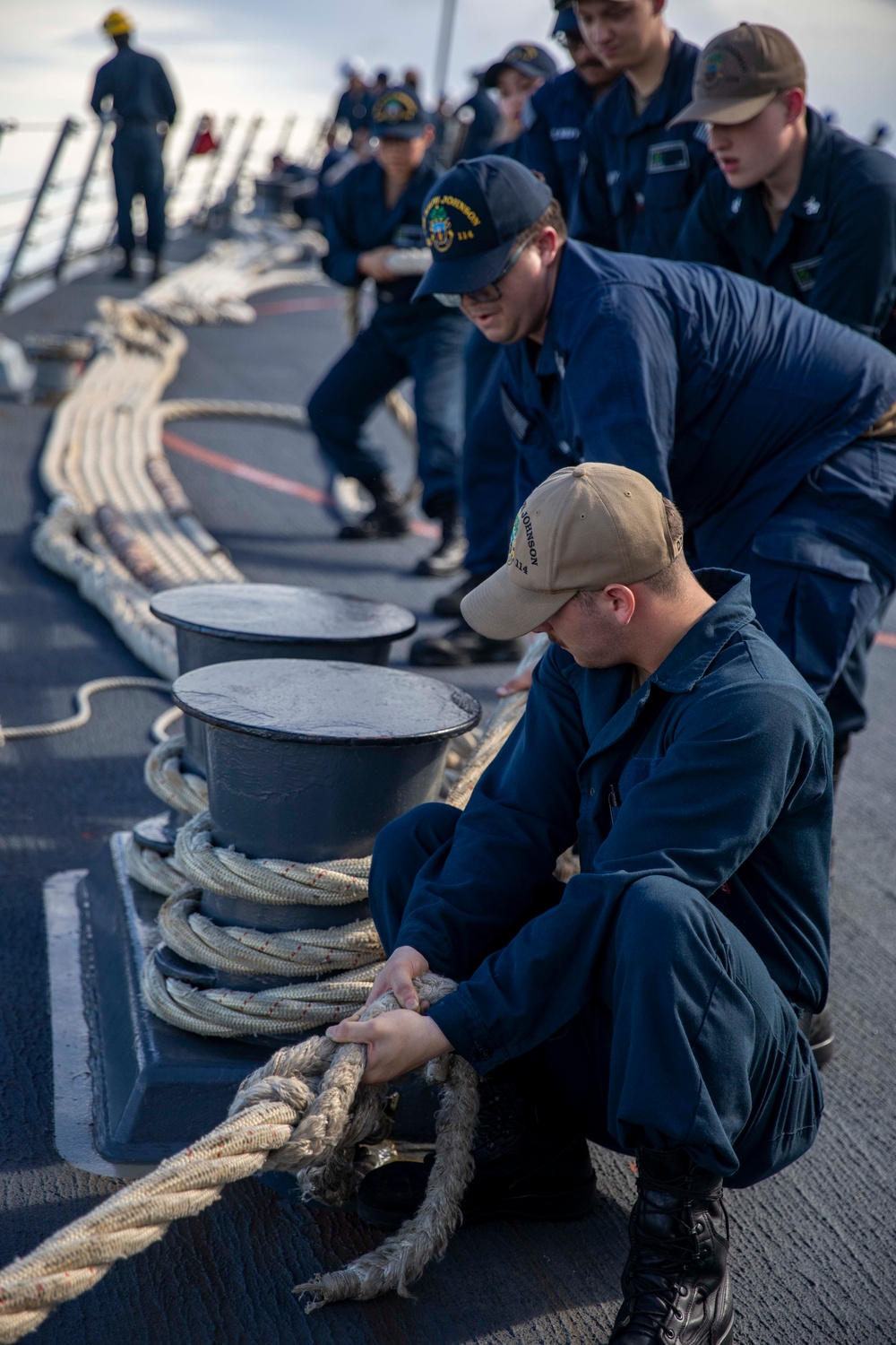 USS Ralph Johnson Conducts a Sea and Anchor Evolution During a Port Visit to Guam.