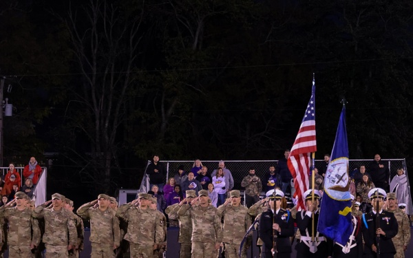 101st Airborne Division Soldiers honored at a local high school football game for Hurricane Helene relief efforts