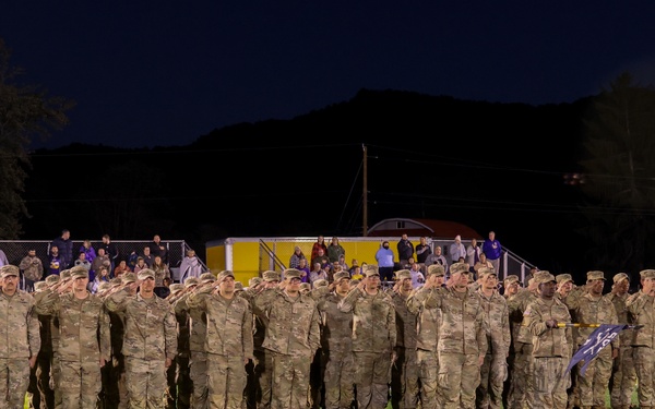 101st Airborne Division Soldiers honored at a local high school football game for Hurricane Helene relief efforts
