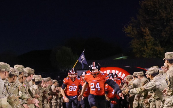 101st Airborne Division Soldiers honored at a local high school football game for Hurricane Helene relief efforts