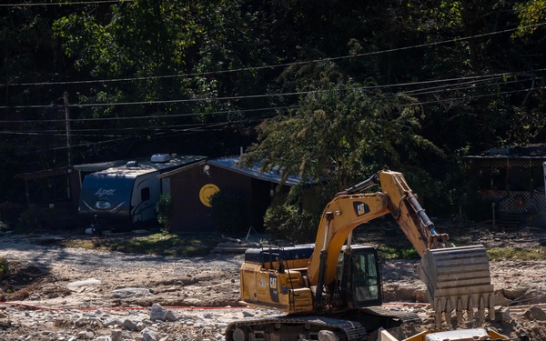Crews Continue to Clear Debris from Hurricane Helene in Chimney Rock, NC
