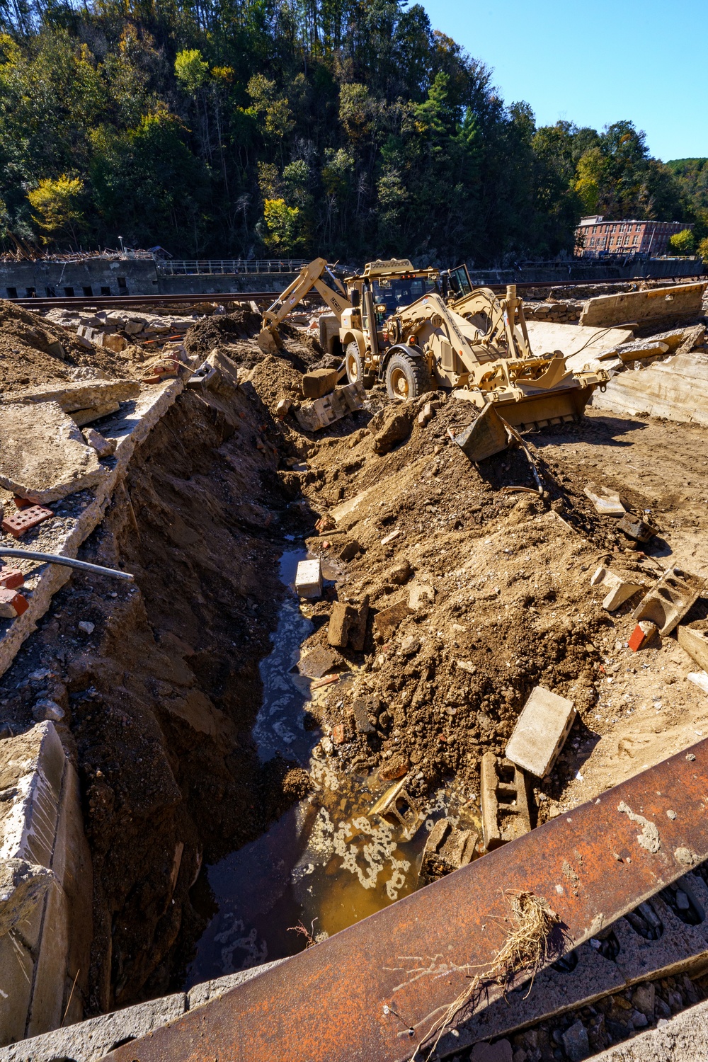 North Carolina National Guard and U.S. Army Joint Forces to Clear Debris, Prevent Flooding in Marshall N.C.