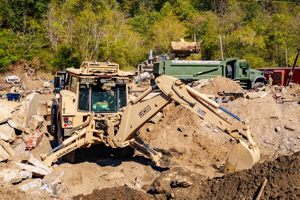 North Carolina National Guard and U.S. Army Joint Forces to Clear Debris, Prevent Flooding in Marshall N.C.