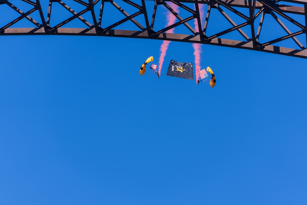 U.S. Army Golden Knights parachute into Bridge Day