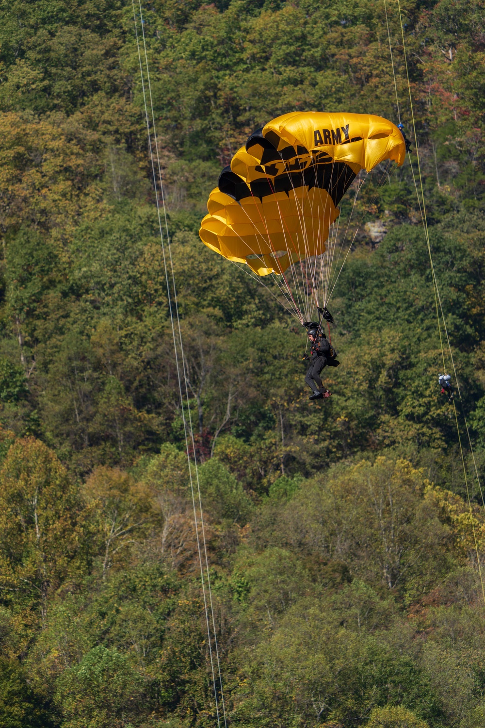 U.S. Army Golden Knights parachute into Bridge Day