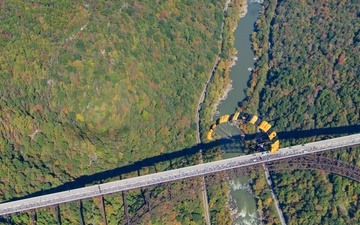 U.S. Army Golden Knights parachute into Bridge Day