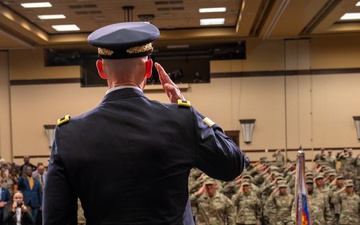 Waters salutes crowd after becoming Adjutant General