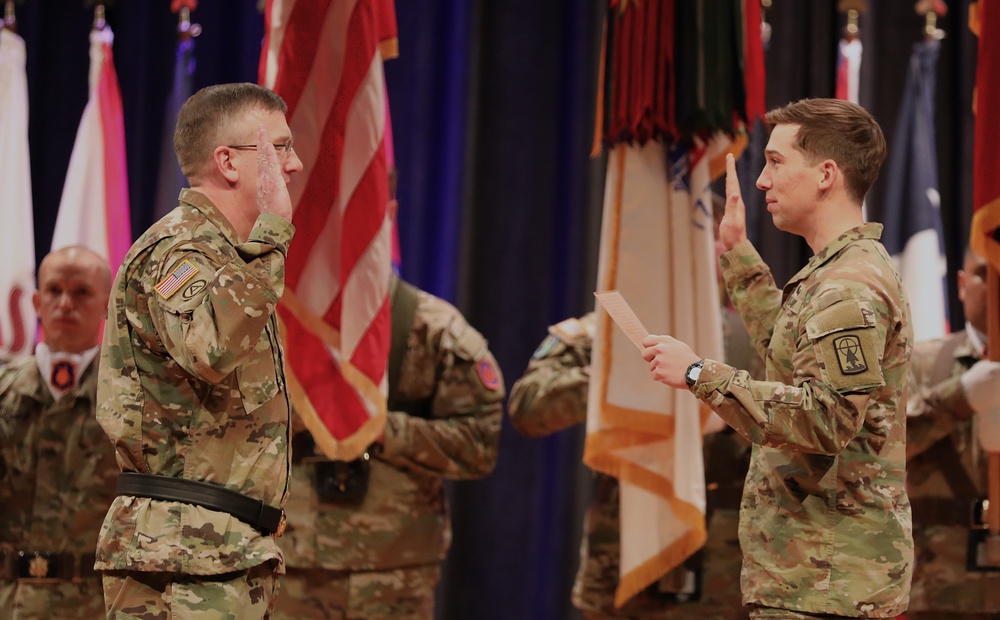 Son Administers Oath of Office to his Two-Star General Father