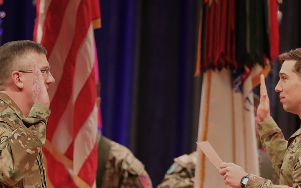 Son Administers Oath of Office to his Two-Star General Father