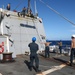Sailors aboard the USS Howard conduct a torpedo download in the South China Sea