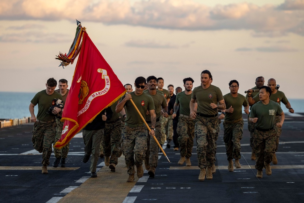 BLT 1/8 Beirut Memorial Run on USS Wasp (LHD 1)
