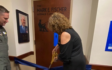 141st Air Refueling Wing opened the Mark E. Fischer Airman Care Center with a ribbon cutting ceremony performed by Mark Fischer’s wife, Robin Fischer, on October 18, 2024, at Fairchild Air Force Base, WA.