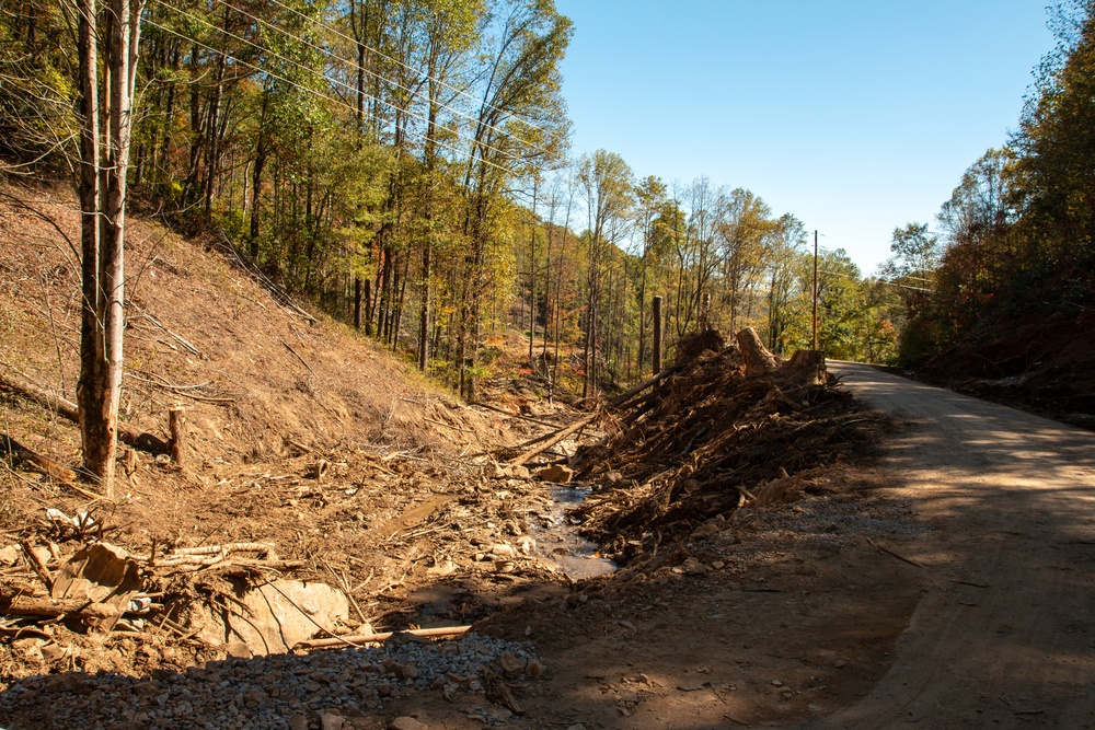 Damage From Hurricane Helene In Marion, North Carolina