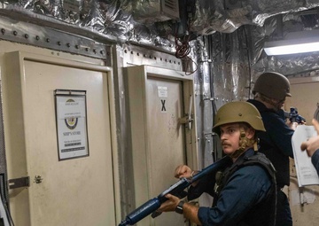 USS Gabrielle Giffords (LCS 10) conducts daily operations while in port Singapore