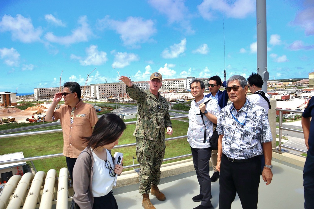 CAPT Blake Burkett Discusses Construction Project with Representatives of Japan During a Tour of Marine Corps Base Camp Blaz