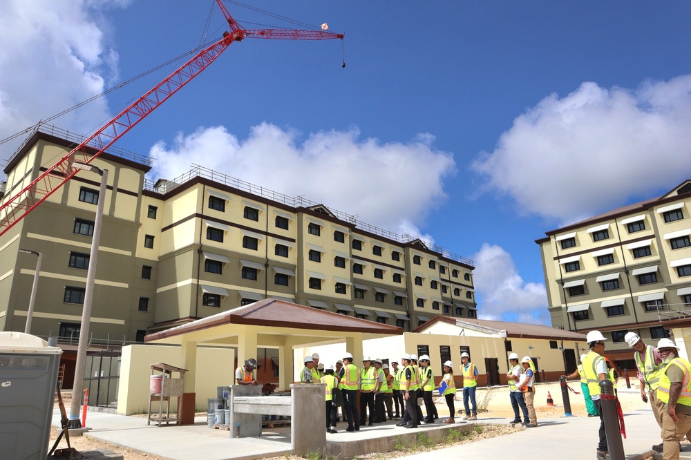 Japanese Dignitaries Tour Bachelor Enlisted Quarters Under Construction on Marine Corps Base Camp Blaz