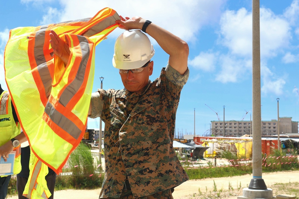 Col. Ernest Govea Prepares to Conduct a Tour of Construction Sites on Marine Corps Base Camp Blaz