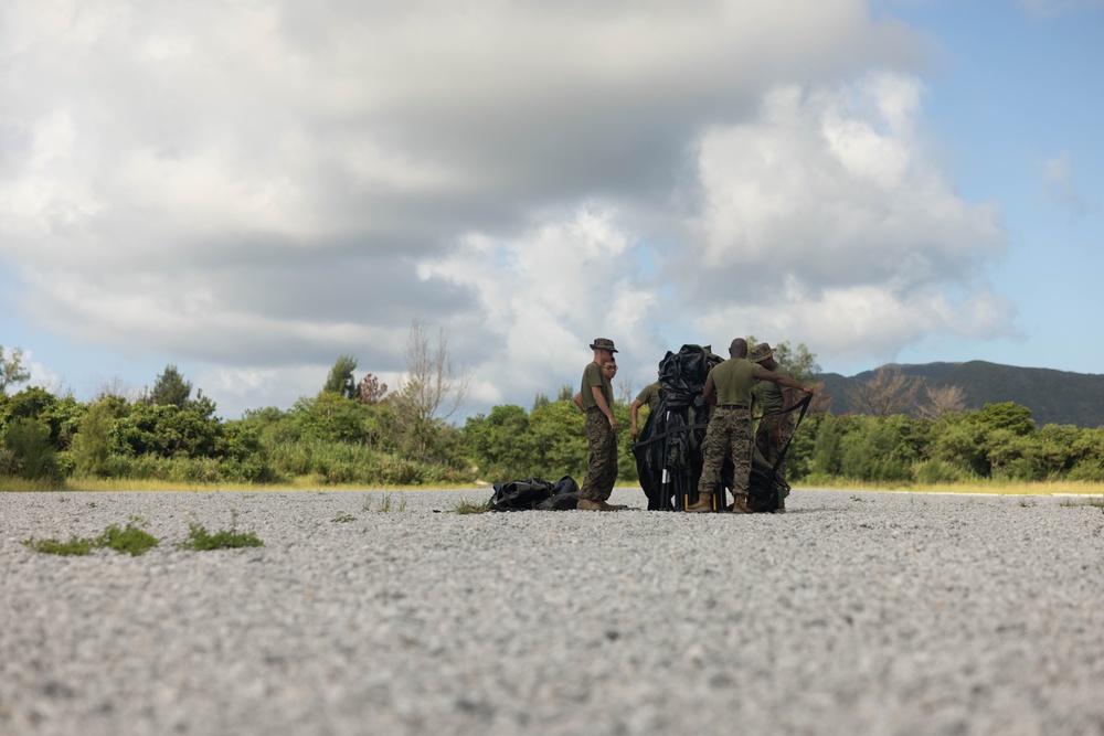 U.S. Marines with 3rd Maintenance Battalion prepare for a battalion field exercise