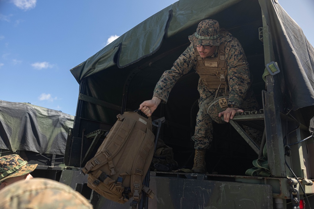 U.S. Marines with 3rd Maintenance Battalion prepare for a battalion field exercise