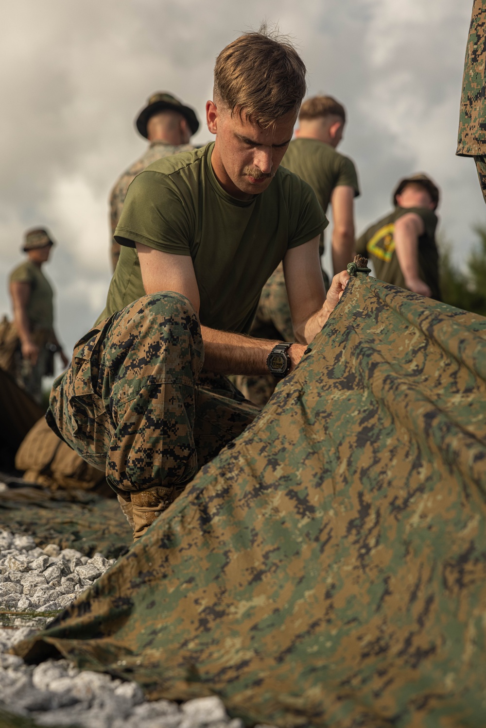 U.S. Marines with 3rd Maintenance Battalion prepare for a battalion field exercise