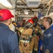 Sailors aboard the USS Howard conduct an integrated training team drill in the South China Sea