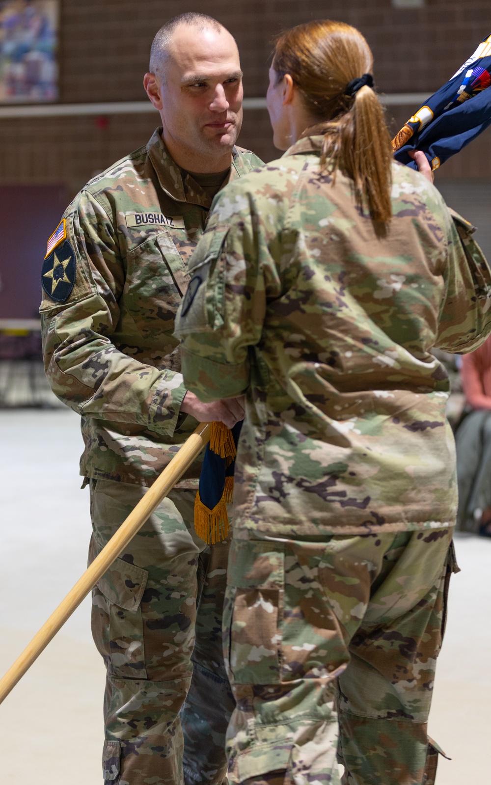 Lt. Col. Bushatz relinquishes the colors