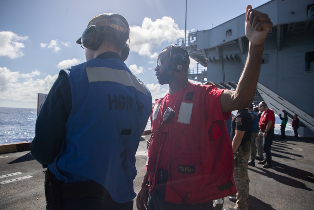 USS George Washington qualifies Sailors during small arms shoot